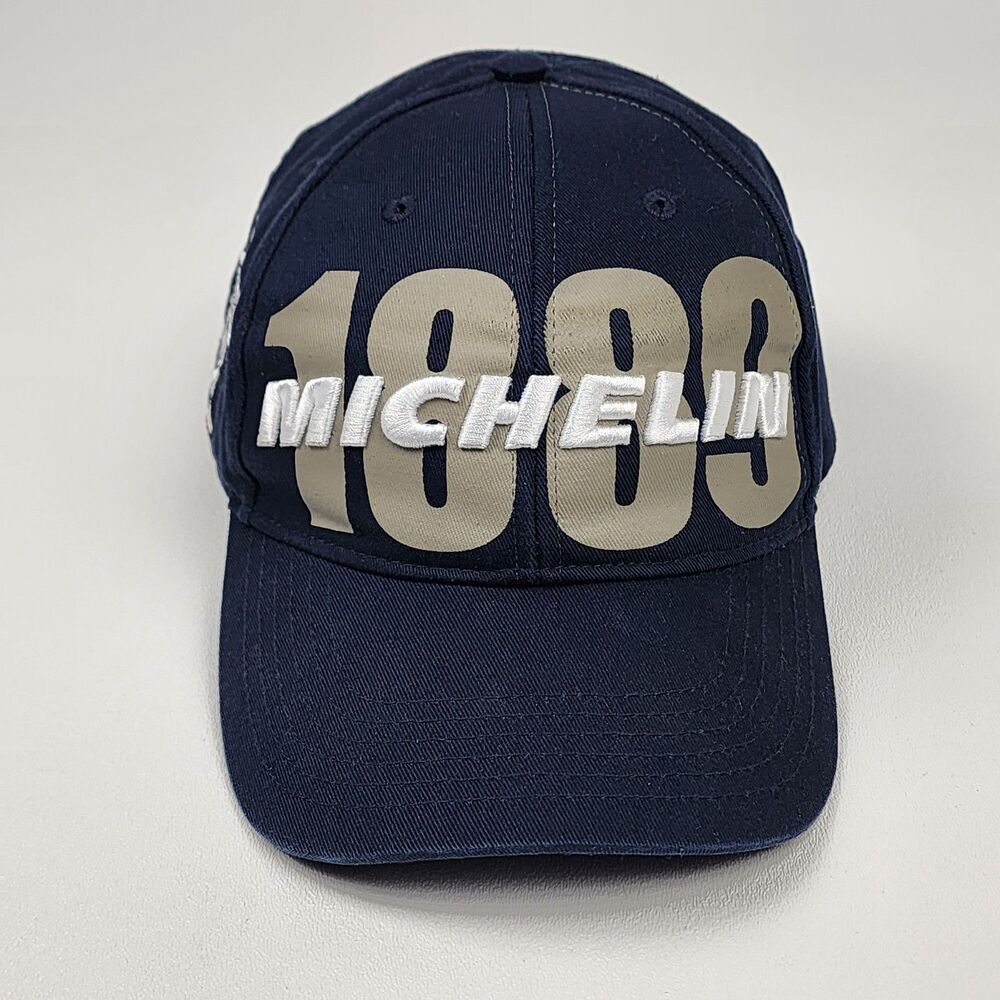 Michelin 1889 Adjustable Dad Hat Bibendum Tire Man Logo Navy Blue Cap